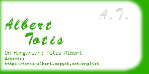 albert totis business card